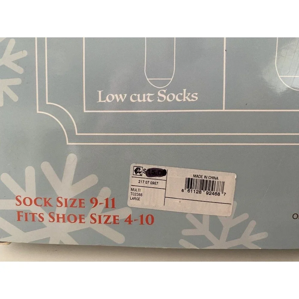 HYP Kids Christmas 12 Days Of Socks‎ Sealed In Plastic NIB Shoe Sz 4-10 Assorted